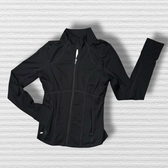 Fabletics Define Black Full Zip Jacket Women’s XS Long Sleeve Thumbholes - Picture 1 of 6